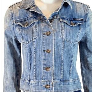 VINTAGE DKNY DISTRESSED JEAN JACKET LIGHT WASH